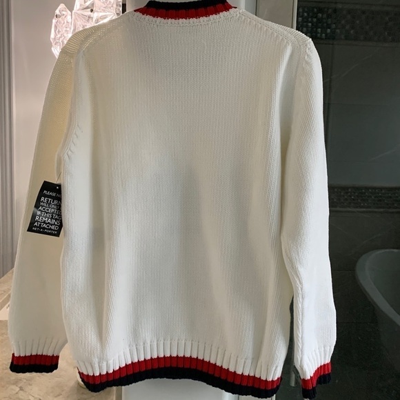 FENDI EMBROIDERED STRIPED COTTON SWEATER - Picture 7 of 15